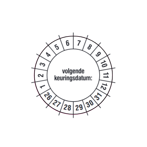 Blanco keuringssticker