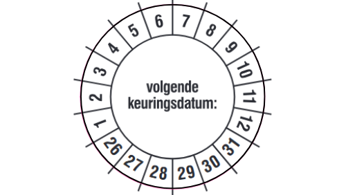 Blanco keuringssticker