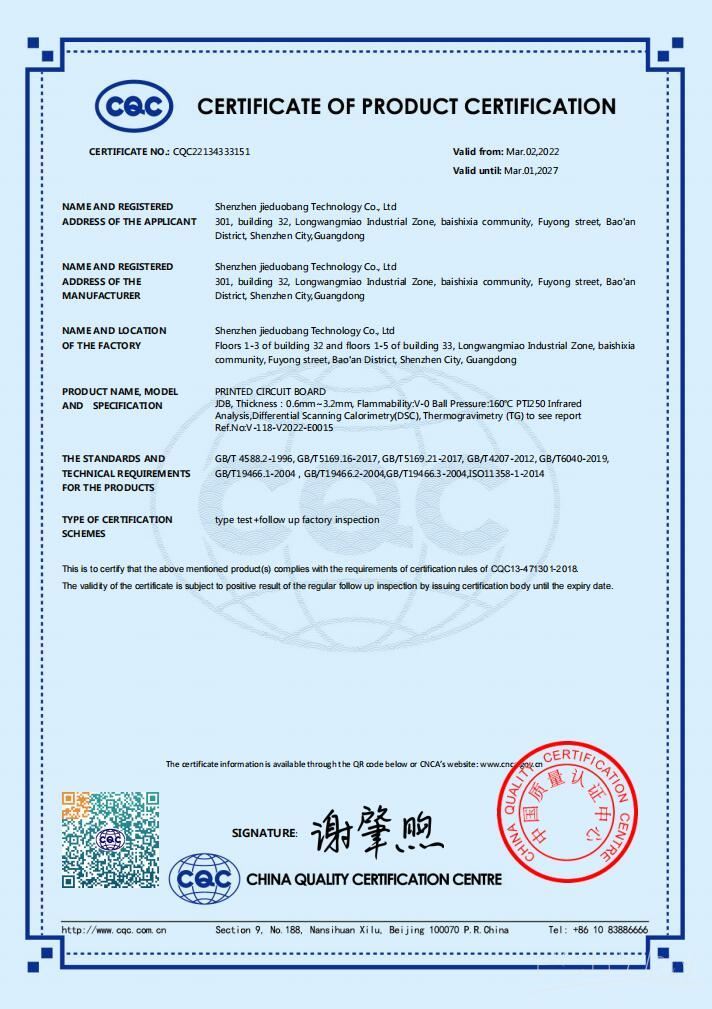certificate of compliance