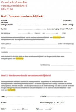 Übergabeformular Verantwortung NEN 3140